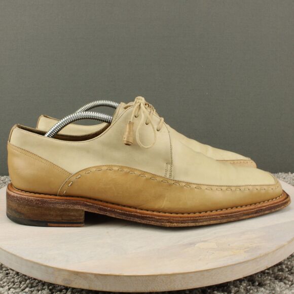 Mezlan Other - Mezlan Two-Tone Cream & Tan Leather Derby Oxfords